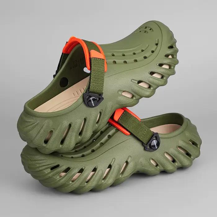 Chaussures à enfiler pour hommes de marque - Chaussures perforées souples et confortables, imperméables pour l'extérieur, rehaussantes, chaussures de conduite en EVA