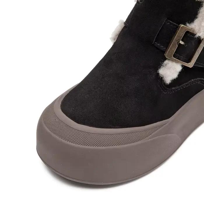 Bottes de neige en cuir véritable pour femme