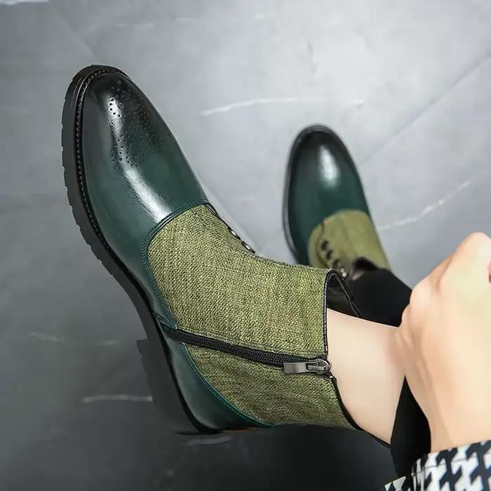 Panneau en tissu vert tendance Bottes Chelsea