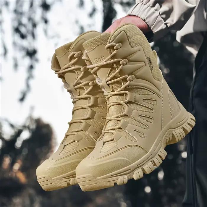 Bottes tactiques pour hommes, bottes d'entraînement ultralégères, bottes militaires de sécurité, bottes de chasse à lacets, bottes chaudes pour le désert, antidérapantes, à réponse rapide