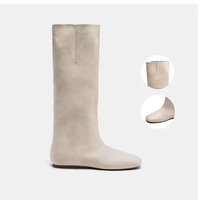 Chaussures plates genou haute femmes bottes