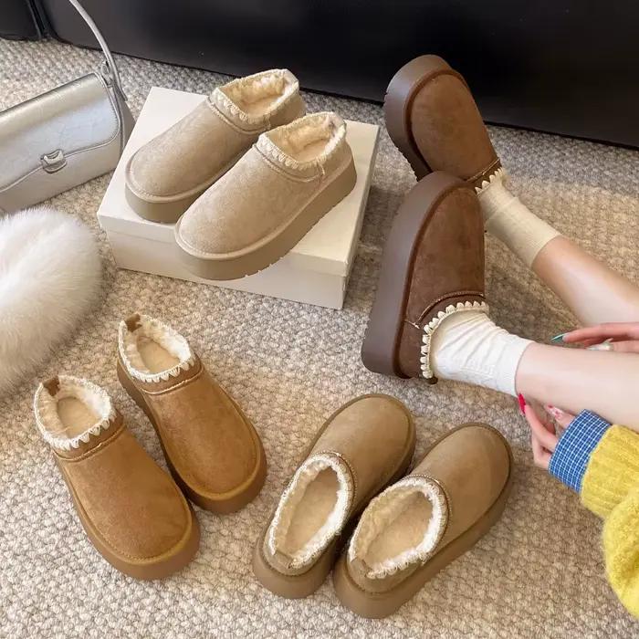 Bottes en fourrure à plateforme pour femmes