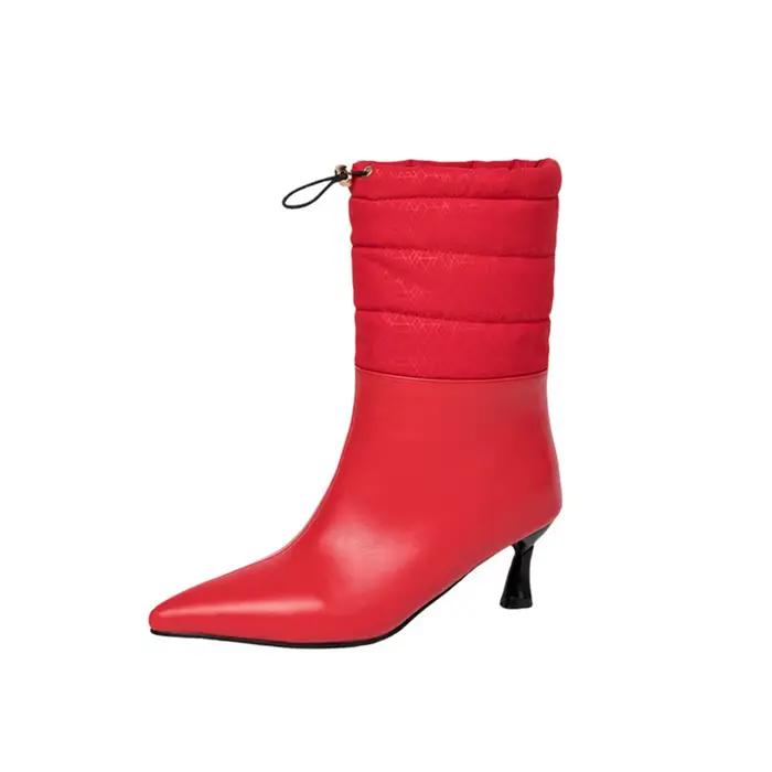 Bottines en microfibre pointues pour femmes, talons fins, confortables, pour occasions spéciales, automne hiver