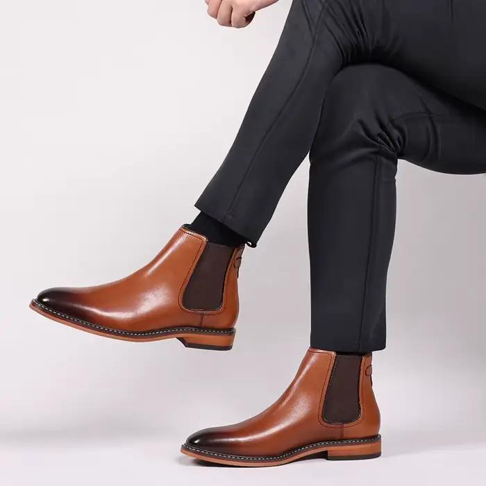 StephanBoots en cuir de vache véritable pour hommes, botte faite à la main, chaussures de travail, robe formelle, mariage, fête d'affaires, marque, nouveau