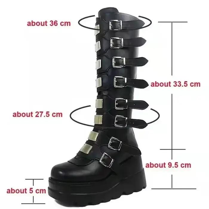 Bottes hautes gothiques à plateforme