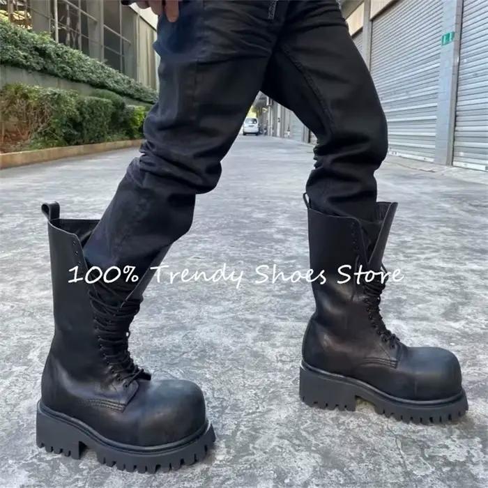 Bottes de moto antidérapantes à grosse tête pour hommes