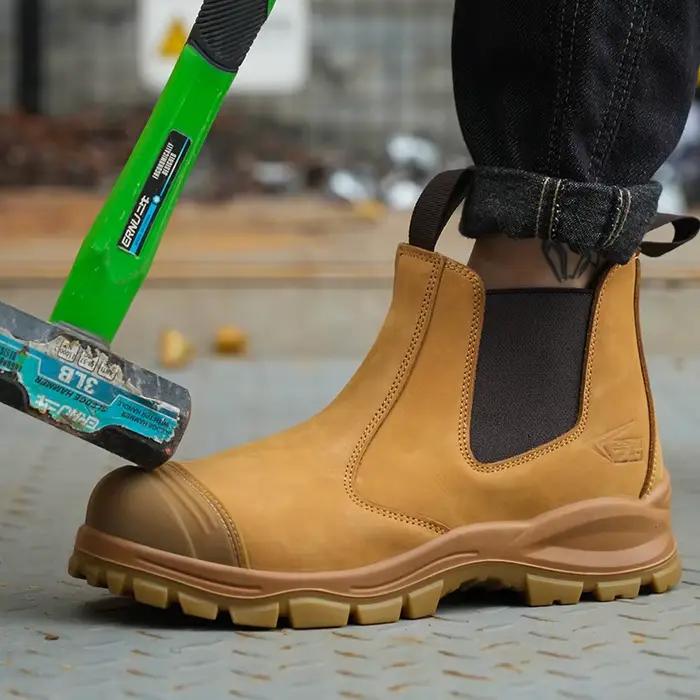Botte de sécurité en cuir nubuck blé