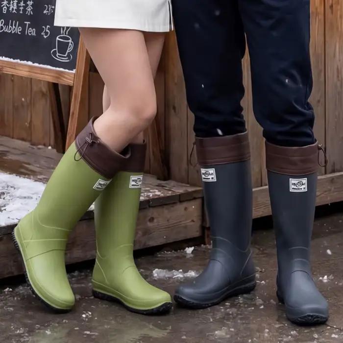 Bottes de pluie imperméables pour hommes et femmes, bottes en caoutchouc antidérapantes pour le jardinage, la pêche, le travail, la randonnée, légères, décontractées, hauteur genou