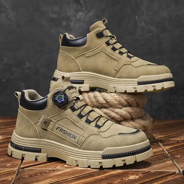 Bottes de randonnée mi-coupées pour hommes, nouveau style 2025 |   Confort et mode polyvalents Semelle épaisse |   Chaussures de sport décontractées pour randonnée en plein air et quotidien