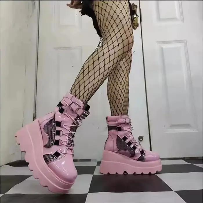 Bottines à plateforme et talons hauts pour femme, style punk, bottes de mode à fermeture éclair, printemps automne 2022 occassions spéciales