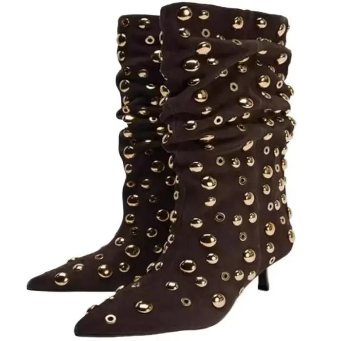 Bottes de banquet pointues à talons hauts pour femmes