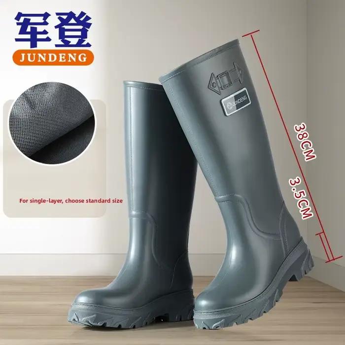 Bottes de pluie montantes pour femmes, doublées polaire, imperméables, antidérapantes, style coréen, pour activités extérieures et pêche par temps de pluie