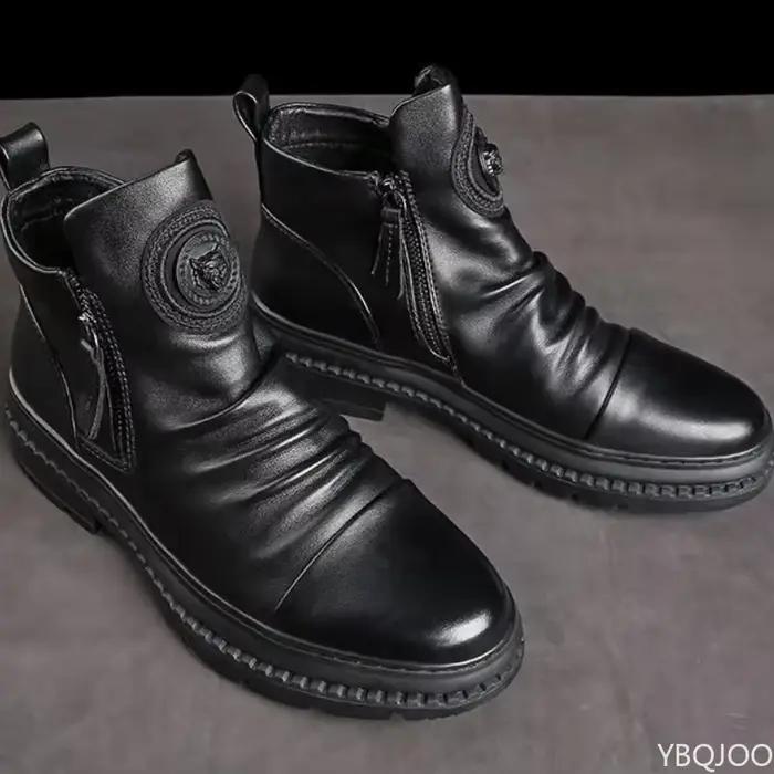 Nouvelles Bottes Montantes de Luxe Minimalistes pour Hommes – Tendance