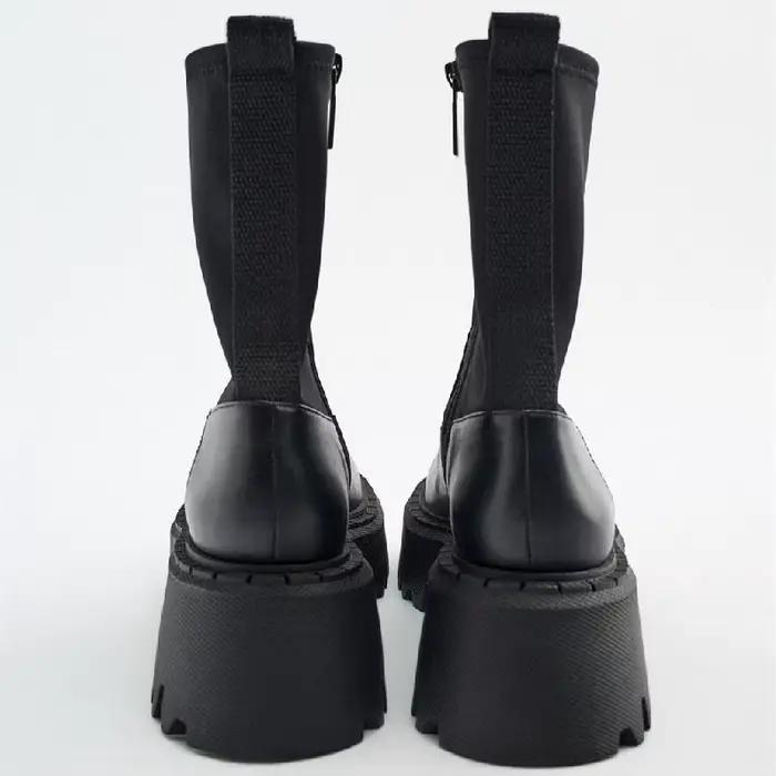 Bottes Chelsea de Luxe à Plateforme Femme Gothique Punk Élégantes Occasions Spéciales Automne Hiver 2023
