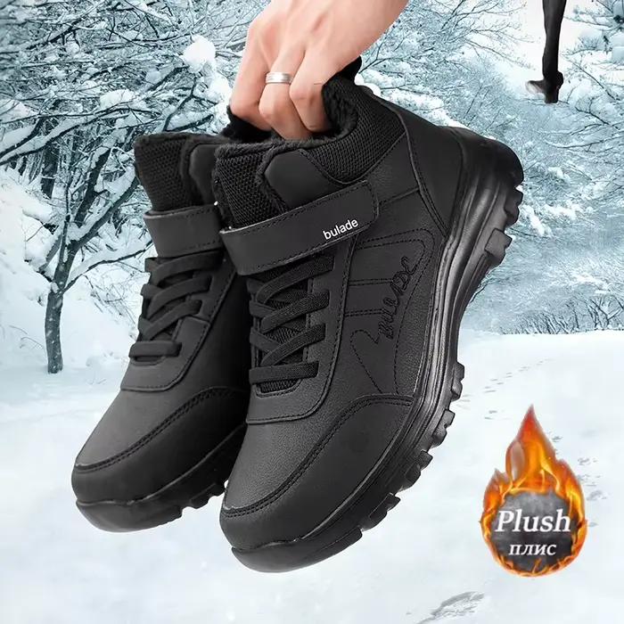 ELUVA hommes bottes de neige baskets imperméables Super chaud en peluche hommes en plein air antidérapant léger bottes de randonnée chaussures de travail homme hiver