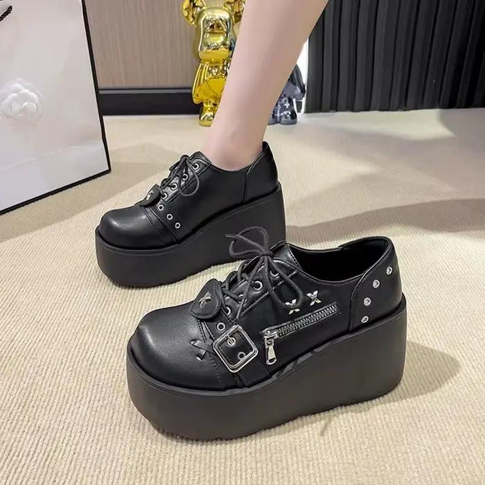 Escarpins gothiques Punk pour femmes, nouvelle plateforme de marque à semelle épaisse, chaussures Mary Jane à talons hauts compensés, chaussures Lolita de styliste Cosplay de fête, 2025