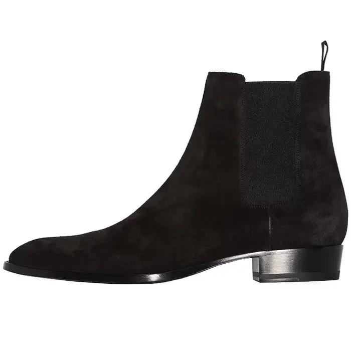 StephanBoots en daim de vache pour hommes, noir, haute qualité, talon carré Parker, chaussures d'hiver, porter à la mode, affaires, décontracté, fête, 03/Men