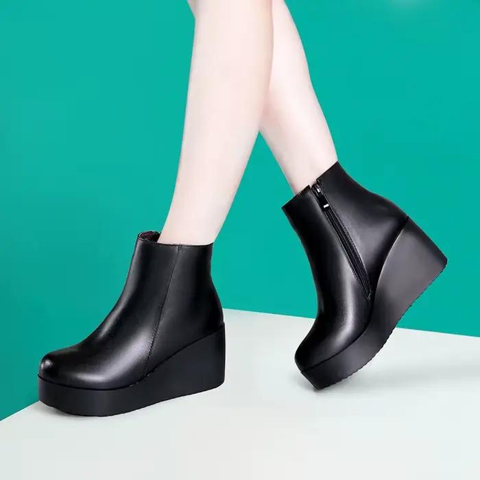 Bottes compensées à plateforme pour femmes