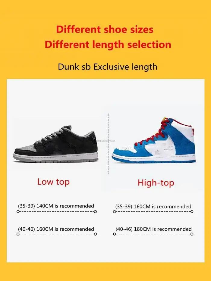 1 paire de lacets de chaussures ovales SB Dunk originaux épaissi 0.9CM lacets demi-ronds course Sneaker lacet 140/160/180cm lacets
