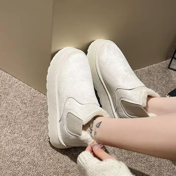 2025 nouvelles bottes de neige pour femmes en peluche chaud et antidérapant chaussures plates pour femmes chaussures de sport décontracté couverture antidérapante bottes pour femmes