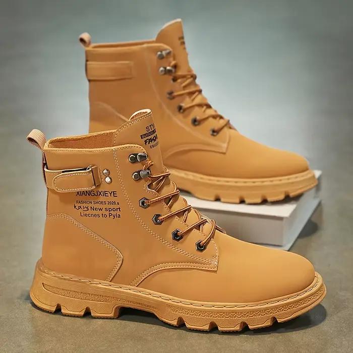 Bottes décontractées pour hommes, quatre saisons, nouvelles bottes hautes à semelle souple, antidérapantes, respirantes, légères, confortables, à la mode, pour la marche en plein air et le travail
