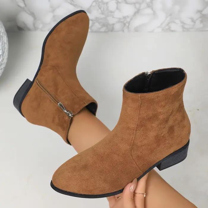 Bottines chaudes en daim pour femme