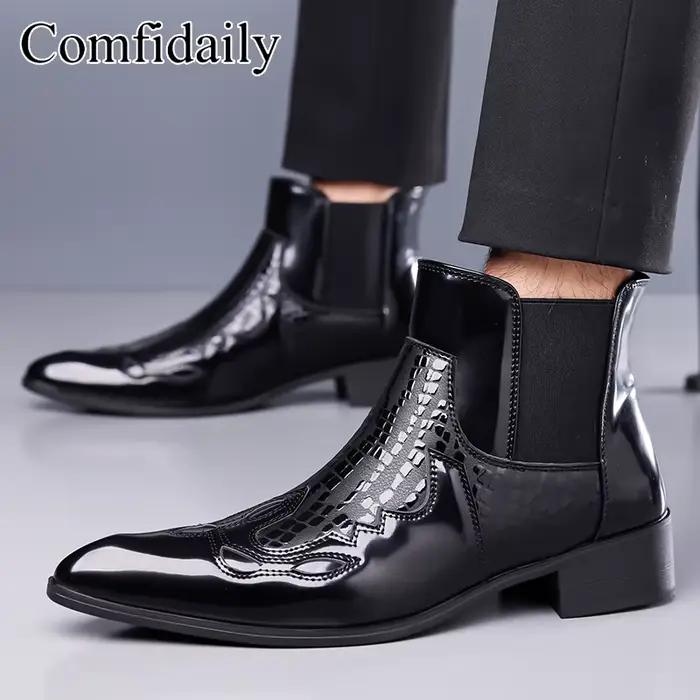 Bottes Chelsea pour hommes style britannique confortables et antidérapantes pour homme printemps automne occassions spéciales