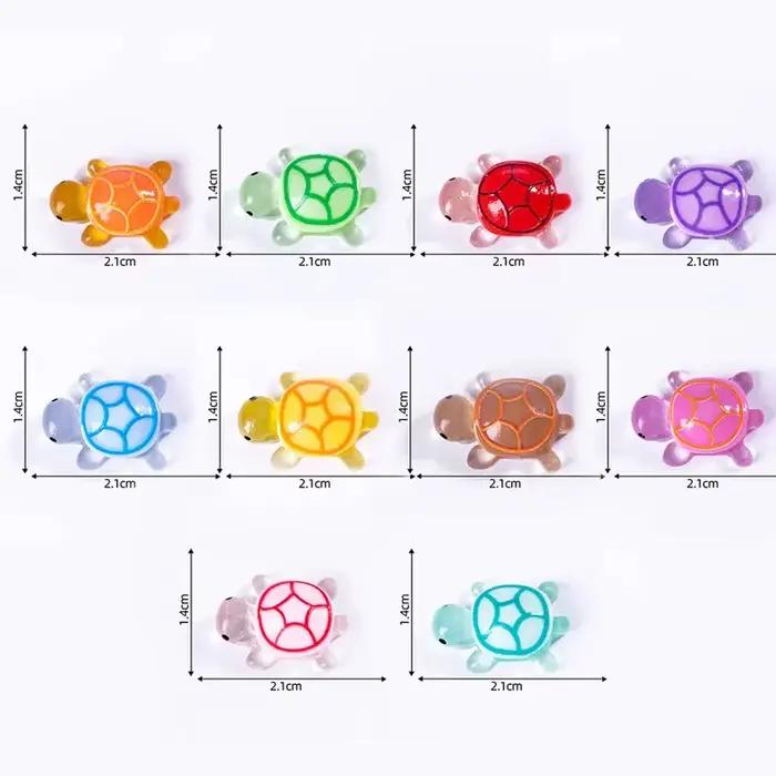 Breloques de chaussures en forme de tortue lumineuse, dessin animé mignon, ensemble complet d'accessoires de chaussures de jardin, décoration de chaussures de styliste, cadeau pour filles
