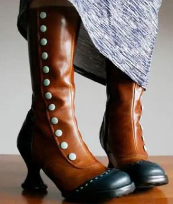 Bottes de Cosplay Steampunk médiévales pour hommes et femmes, chaussures d'hiver en cuir PU, Larp Viking Pirate, fête de carnaval, bottes de chevalier fantaisie pour femmes