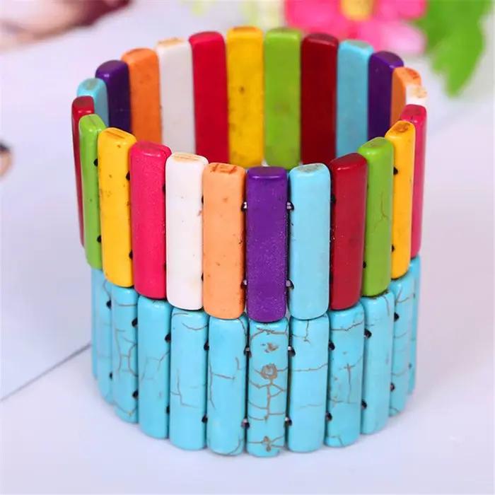 Bracelets en pierre Turquoise pour femmes, nouvelle mode, élastiques faits à la main, bijoux bibelots de saint-valentin, cadeau de fête