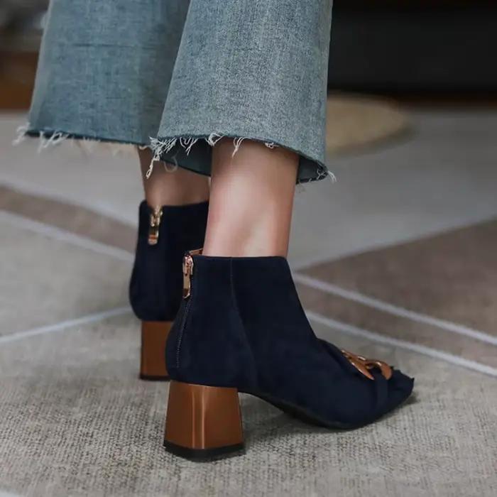 Bottines en Suade de mouton pour femme