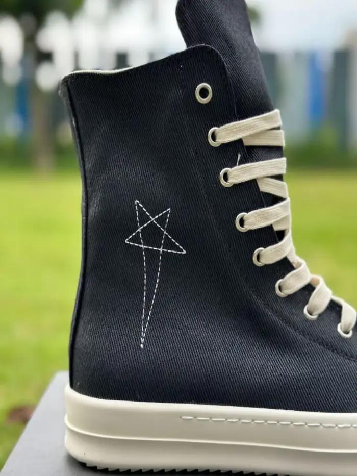 Ro Design classique botte en toile noire chaussure haute hommes chaussures décontractées de luxe fermeture éclair femmes Sneaker s bottines baskets