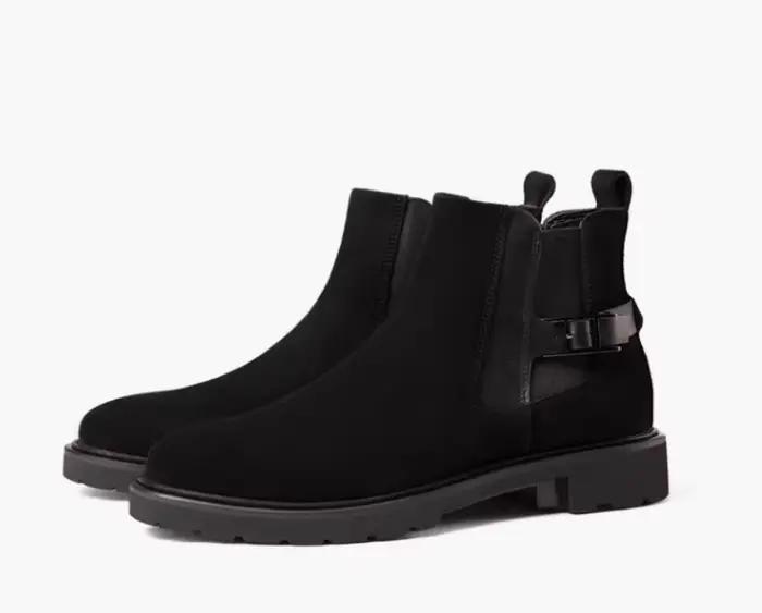 Chaussures montantes en cuir pour hommes, Chelsea britannique en cuir véritable, bottes pour hommes en cuir de velours inversé, chaussures pour hommes mates