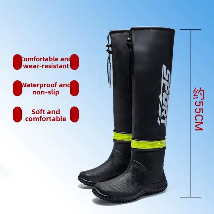 Bottes de pluie montantes antidérapantes et résistantes à l'usure pour hommes