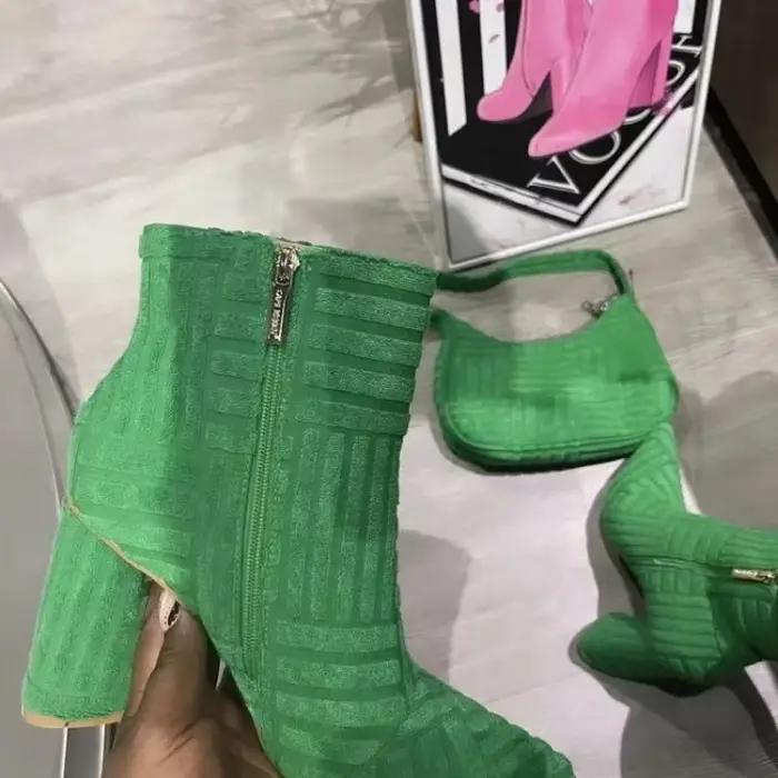 Bottes romaines pointues en denim pour femmes