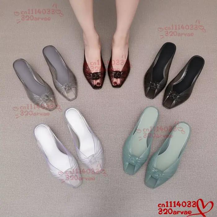 Sandales de gelée à bout ouvert pour femmes talons aiguilles pantoufles plage polyvalentes pointus confortables pour adultes occasions estivales