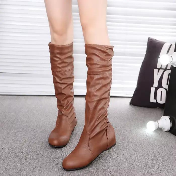 Bottes pour femmes créateur de mode plissé
