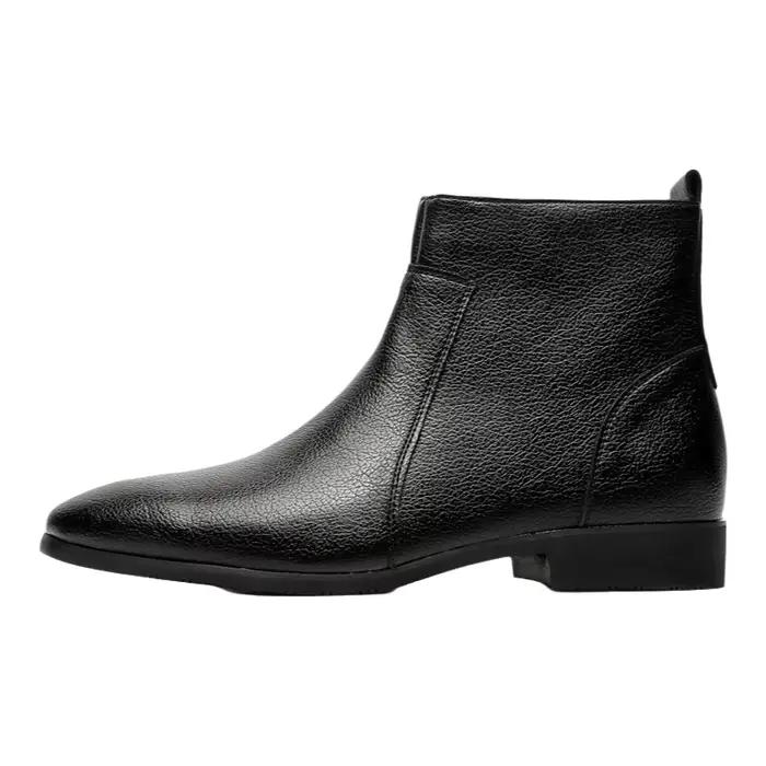 Bottines Chelsea en cuir grainé doux pour hommes