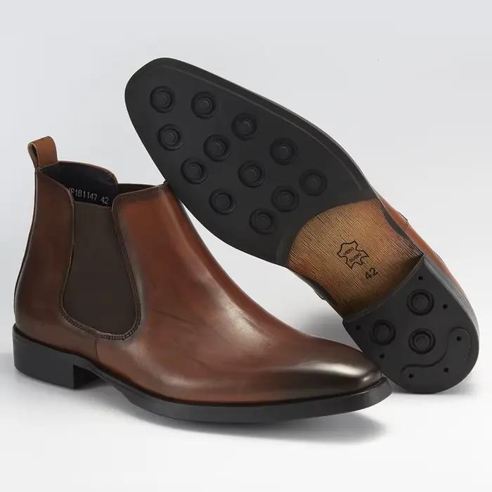 Bottes Chelsea en cuir de veau pour hommes