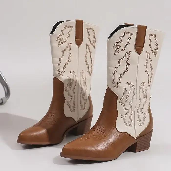 Bottes de Cowboy occidentales brodées pour femmes