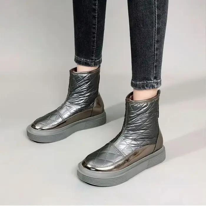 Bottes de neige en cuir suédé pour femme
