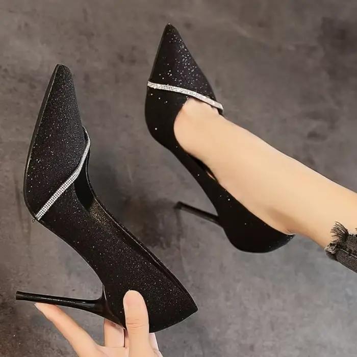 Chaussures pour femmes élégantes talons fins hauts bout pointu pompes à talons aiguilles mariage soirée chic et glamour