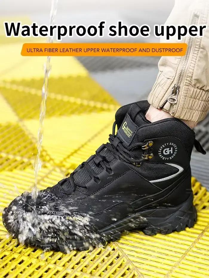 Bottes de sécurité de travail imperméables pour hommes et femmes, chaussures de travail indestructibles, Anti-écrasement et Anti-perforation, chaussures de protection pour hommes