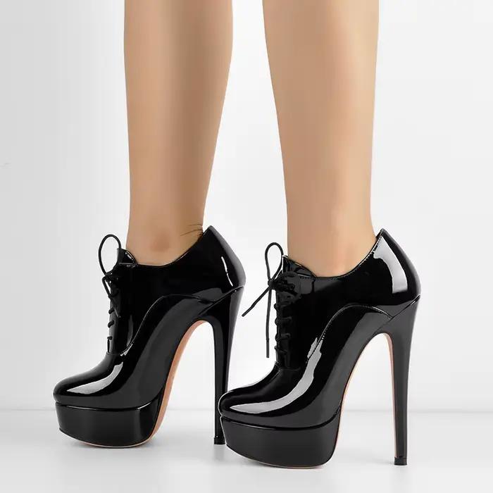 Bottines à plateforme noires pour femmes