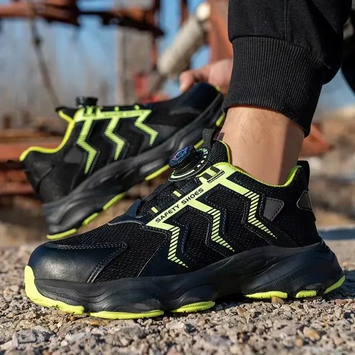 Bottes de travail industrielles robustes bout renforcé en plastique chaussures de travail légères confortables pour hommes occassions professionnelles