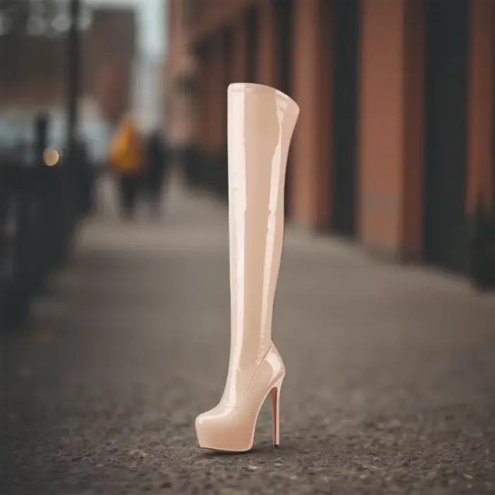 Bottes de danse sur poteau pour femmes style romain élégantes avec talon haut et fermeture éclair pour spectacle et fêtes glamour printemps automne