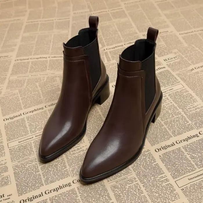 Bottines Chelsea à bout pointu pour femme