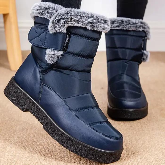 Bottes d'hiver en fourrure pour femmes, chaussures de neige imperméables à talons bas, nouvelle collection 2024