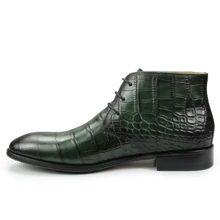 Bottes de rinçage faites à la main pour hommes, cuir véritable, chaussures pointues élégantes, créateur de mode de luxe, haute qualité, printemps, automne, Chine