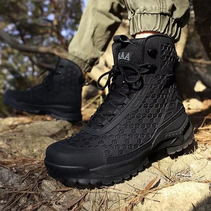 Bottes hautes en cuir homme style britannique polyvalentes pour randonnée moto et travail printemps automne